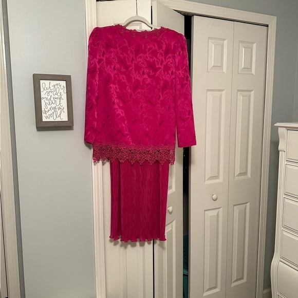 Vintage After Dark Pink Slip Dress and Jacket - Picture 10 of 16
